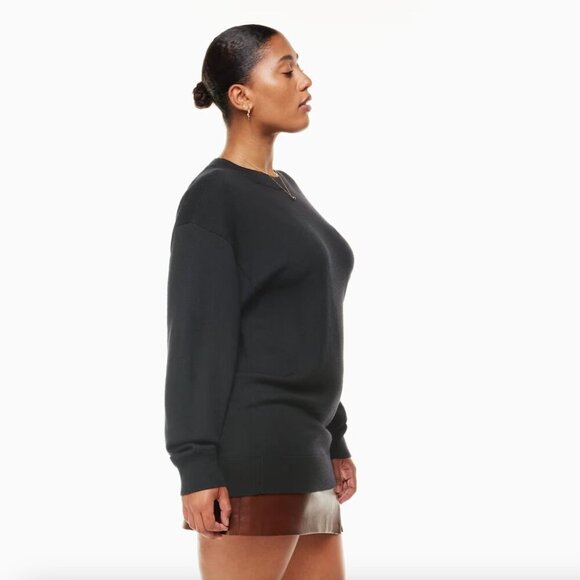 Aritzia Wilfred Merino Wool Endless Crew Neck Sweater Black Size Small - Picture 4 of 10